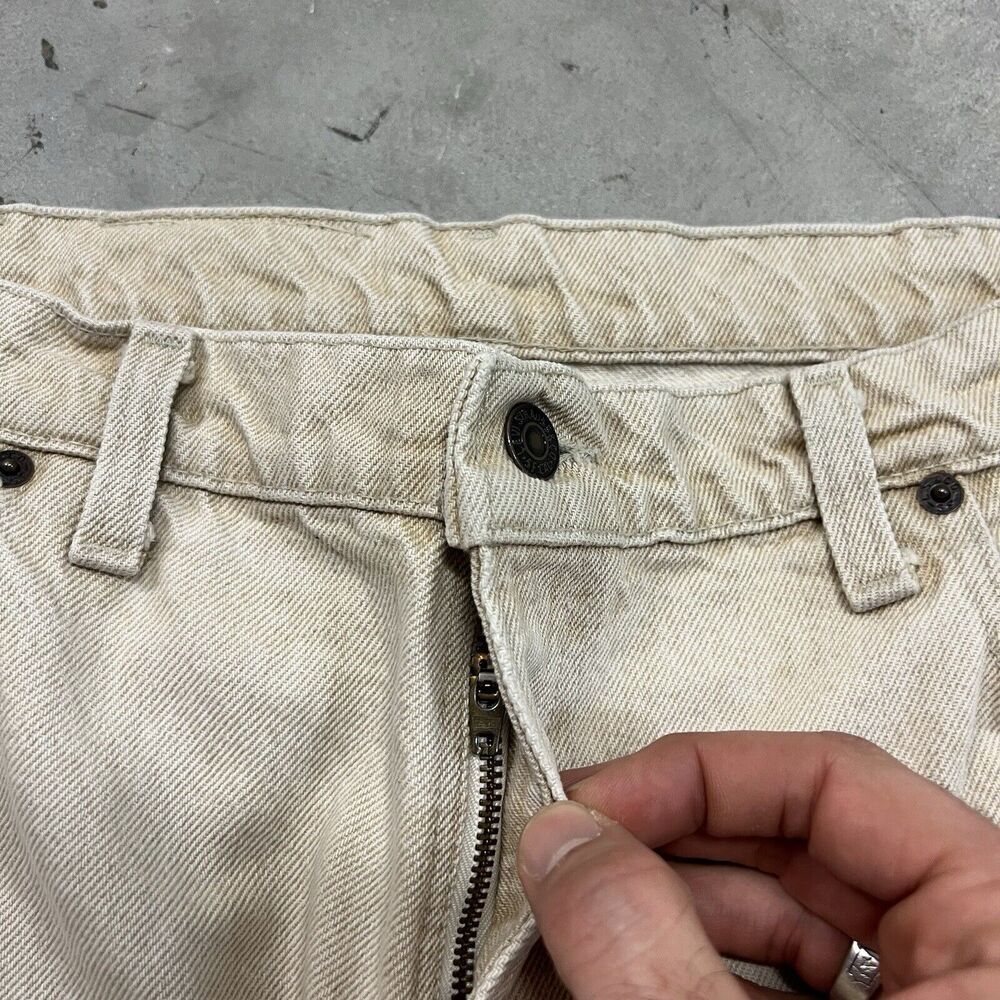 Vintage Levis Jeans Men 36x25 Beige 540 Relaxed Straight Leg Light Wash - Picture 6 of 11